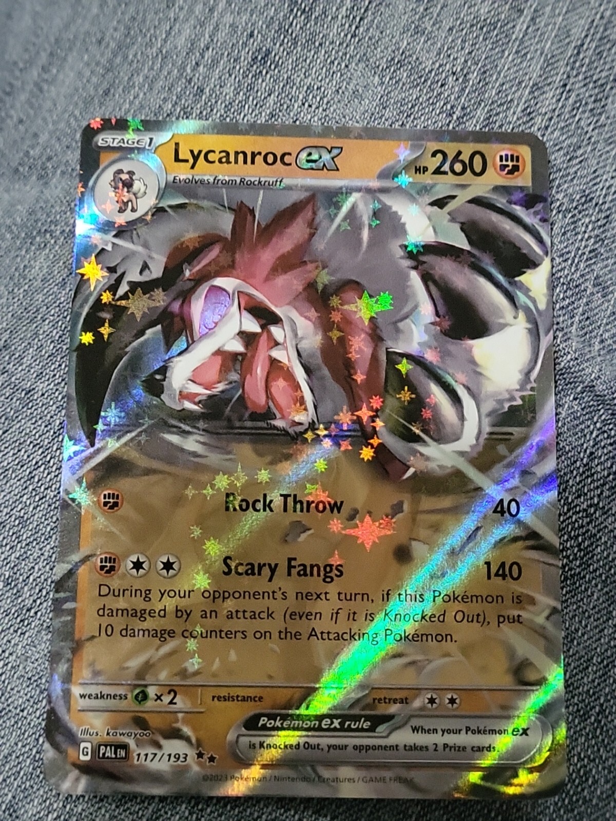 Lycanroc ex 117/193 - Paldea Evolved -Holo Double Rare-  Pokémon-Near Mint