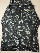 Nike CAMO Mens Large Hoodie Shirt Pullover Black Gray Camouflage Pocket Nice