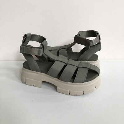 UGG ASHTON STRAPPY MOSS GREEN CHUNKY SLIDE SANDALS US 11 / EU 42 / UK 9