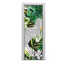 Tulup Door Sticker 75x205cm Decorative - Tropical Leaves