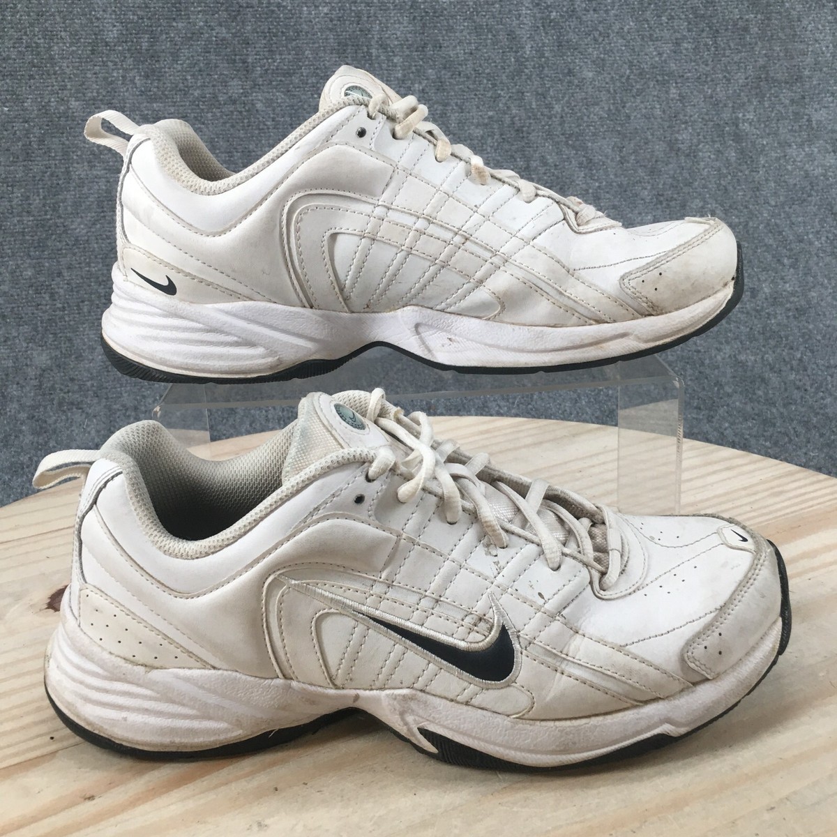 Nike Shoes Mens T-Lite VIII 386766-141 Running Sneakers White Leather  Lace Up