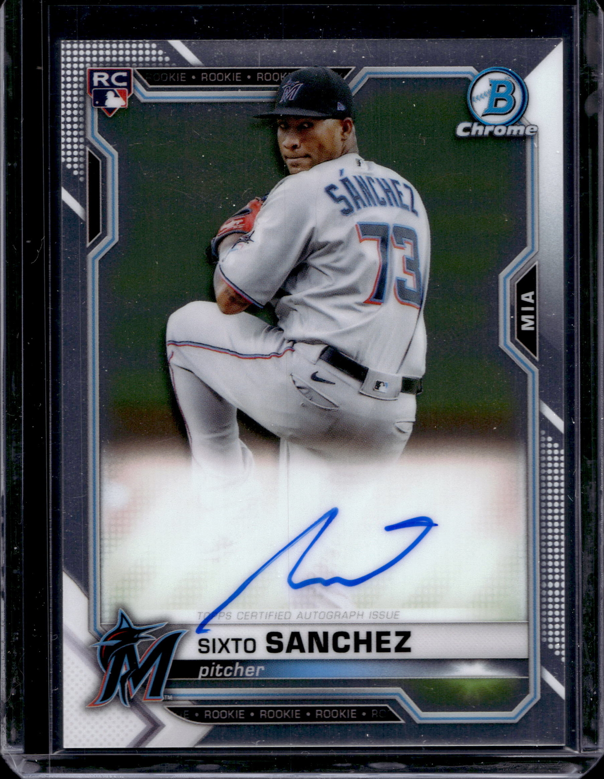 2021 Bowman Chrome Sixto Sanchez Rookie Autograph Auto RC #CRA-SS Marlins