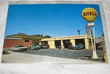 Ned’s Shell Service Gas Station Burbank California CA Postcard! 