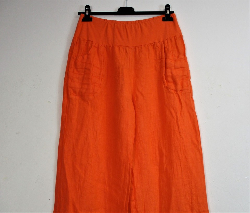Lagenlook Femmes / Femme 100%Lin / Lino ITALIAN Pantalon BNWT Un