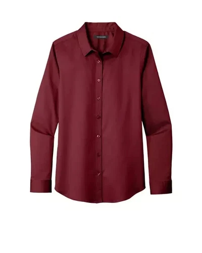 Port Authority Womens SuperPro Twill Long Sleeve Blank Work Shirt Small