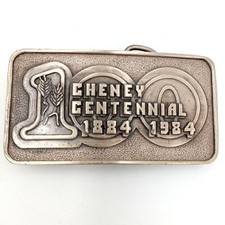 Cheney KS Belt Buckle Centennial Vintage 100 Years Celebration 1984 Limited Edit