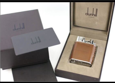 Working Dunhill turbo lighter Brown Silver unique  fifa world cup with box