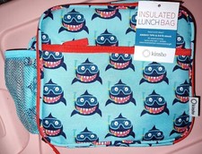 Fiambrera Niños con Bolsa Aislada Bolsa Tiburones Azul Rojo Nuevo Kinsho
