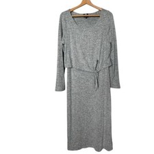 Bobeau Olive Green Knit Dress Large Midi Knit Dress