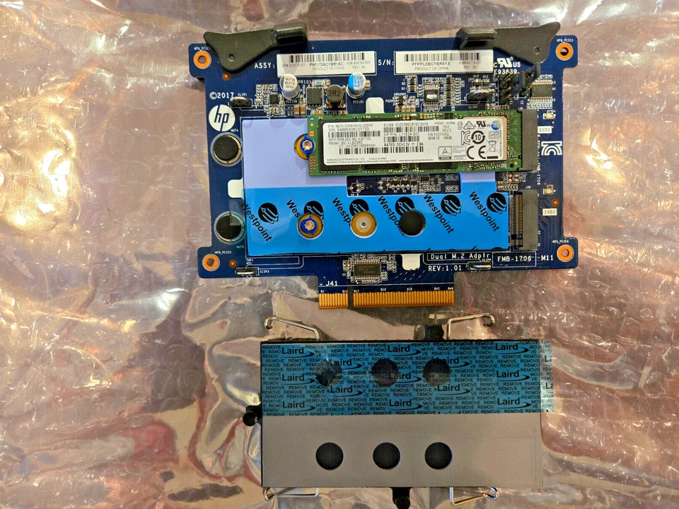 HP Z8 G4 933576-001/864764-003 HP PCIe 3.0 NVMe Dual M.2 w/256GB installed - Image 3 of 4