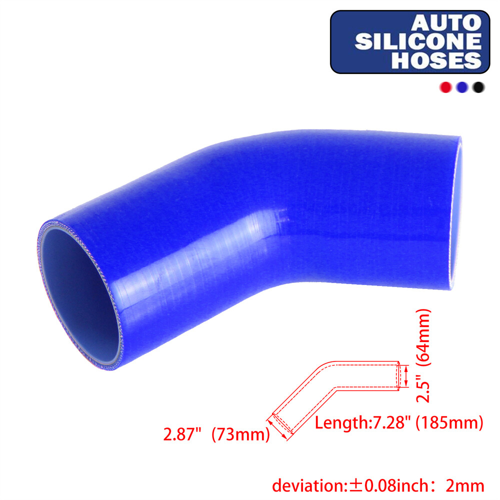 EMUSA 3" To 3" 45-Degree Silicone Elbow Hose – 4-PLY Blue Turbo Coupler (150-275 PSI)