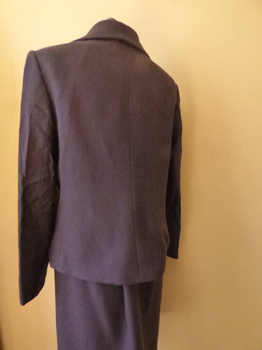 M&S Purple Wool Lined Tailored Jacket & Straight Skirt Suit Size 14/16 VGC - Picture 6 of 24