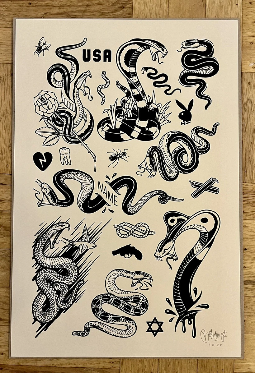 Mike Giant America Flash Tattoo USA Graffiti Art Print Signed 