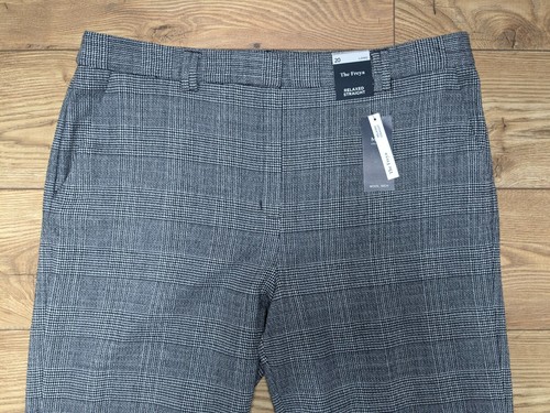 M&S Black & Grey Check Wool Rich FREYA Relaxed Straight Leg TROUSERS UK 20 long - Picture 6 of 11