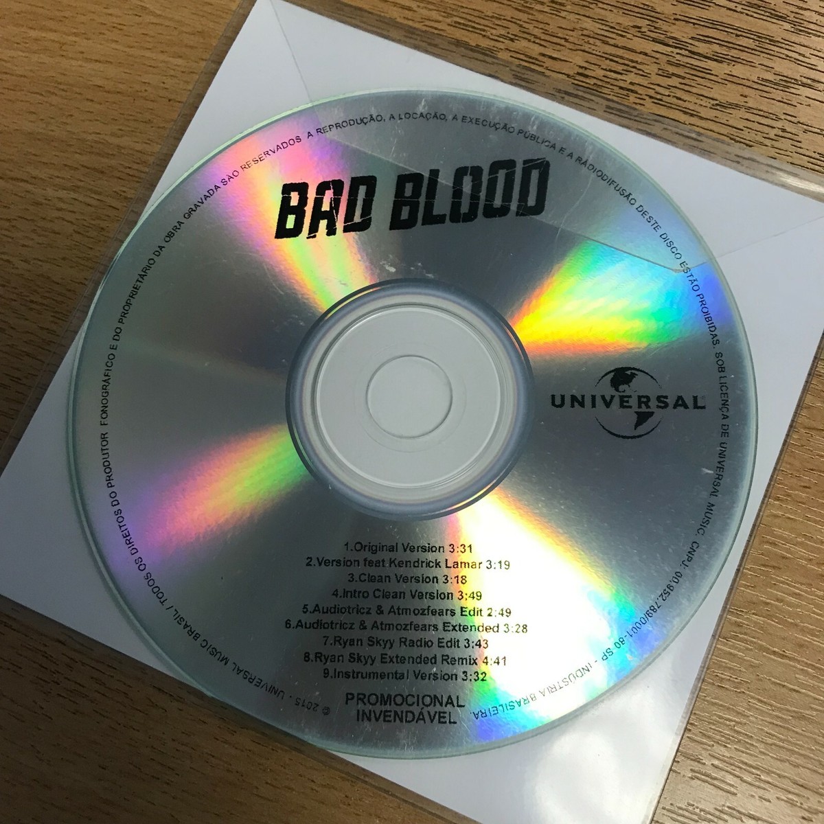 TAYLOR SWIFT - BAD BLOOD - 9MIX UNIVERSAL MUSIC BRAZIL CD PROMO