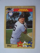 1987 TOPPS BASEBALL ALL-STAR CARD # 608 WADE BOGGS BOSTON RED SOX Set Break 