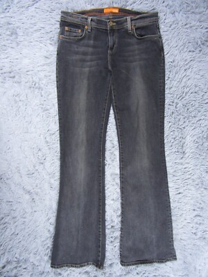 Colins Jeans Women s 31 760 Stretch Flare  Black Denim Pants Low Rise Casual