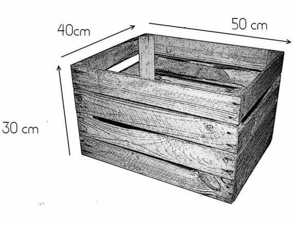 Wooden Crate Boxes Storage Apple Fruit Plain Wood Box Craft Crates Furniture - Image 3 of 4