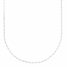 2.5mm Petite Fermacarte Taglio Diamante Catena 14K Bianco Placcata Oro Argento
