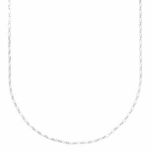 Authentic 2.5mm Petite Paperclip Diamond Cut Chain 14K White Gold-Plated Sterling Silver