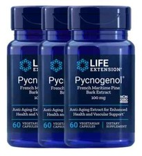 Life Extension Pycnogenol French Maritime Pine Bark Extract 100 Mg 60 Capsules