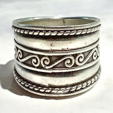 Vintage Sterling Silver Handcrafted Wide Band Ring