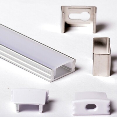 1807 Aluminiumprofil 1M Für LED Streifen LED-Leiste starr 1MT + Abdeckung