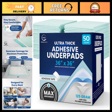 50 Pack Disposable Bed Pads 36"x36" Non-Slip Waterproof Underpads for Adults