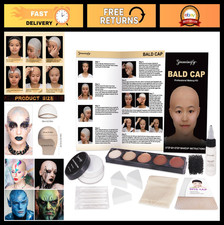 Bald Cap Kit for Halloween, Cosplay Theater - Complete SFX Makeup Set with Too