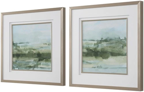 Uttermost 32356 Soft Sage 28" x 28" Framed Abstract Graphic Print - MultiColor - Picture 1 of 5