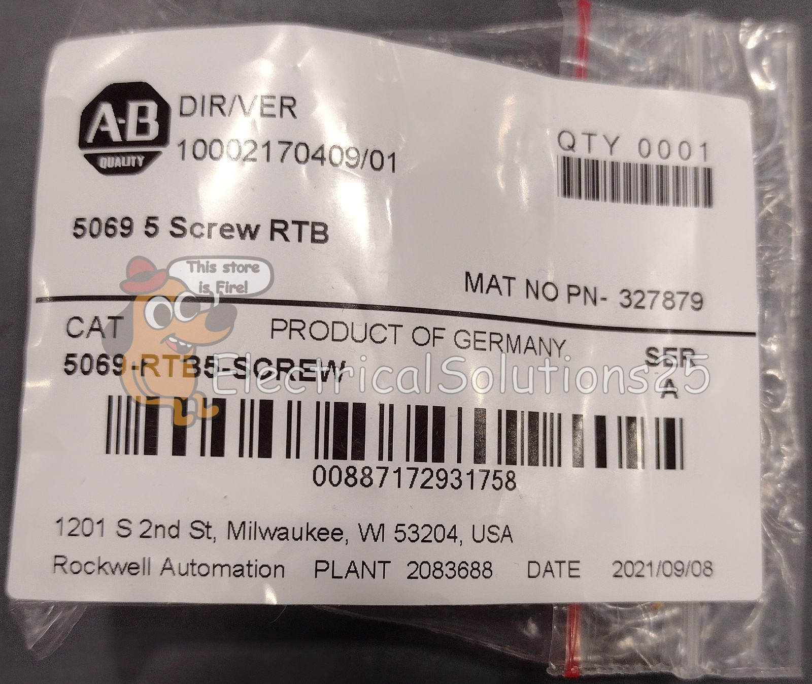 New Allen-Bradley 5069-RTB5-SCREW 5-Pin Screw Terminal Block - Free Shipping