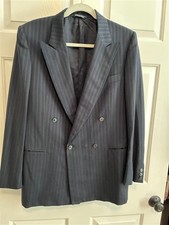 Canali Milano 100 Wool Blazer Double Breasted Pinstripe Italy 38R Suit Jacket