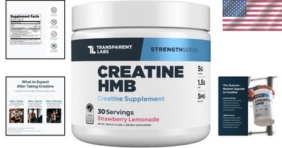 Creatine HMB Powder - 30 Servings Strawberry Lemonade for Peak