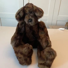 Vintage Handmade Real Genuine Mink Fur  19” Teddy Bear Jointed Artist Made