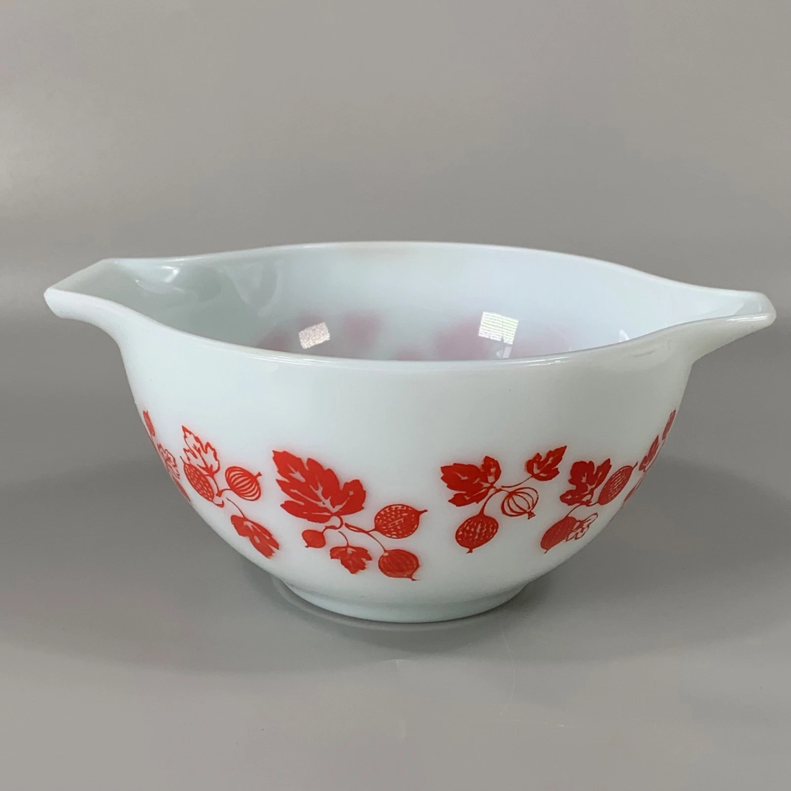 Vintage Pyrex Cinderella Bowl Gooseberry Red White Small 15cm Mixing Bowl Rare