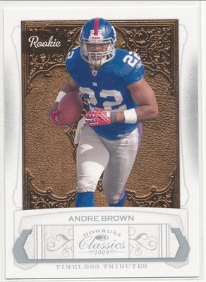 2009 Donruss Classics - Rookie Andre Brown #155 Timeless Tributes Silver /100