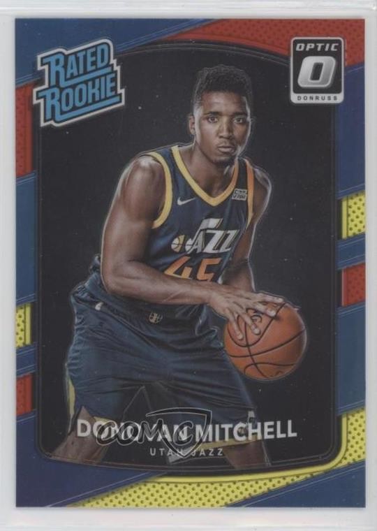 2017 Donruss Optic Rated Rookie Mega Box Red & Yellow Donovan Mitchell #188 0b0