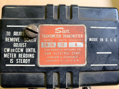 Vintage Sun Tachometer Transmitter EB-7A 12V for V6 7,000 rpm & Untested RC70