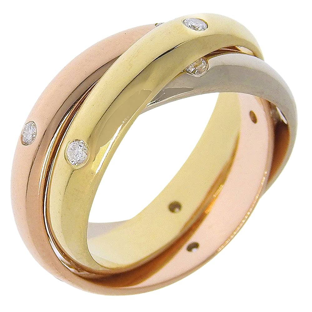 CARTIER Trinity Ring 15P diamond K18 Gold (YGxPGxWG)/diamond #4.5(US Size)...