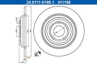 2Er-Set 2Er Set Bremsscheibe ATE 24.0111-0198.1 Ford 2210993 Ford JX61-2A315-BEA