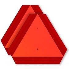 Reflective Slow Moving Vehicle Sign - Rust-Free Aluminum Triangle 14"x16" for Go