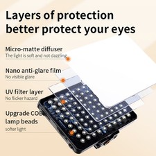 LED Video Light Photography Fill Light 2500K-9000K Dimmable Video QLEV