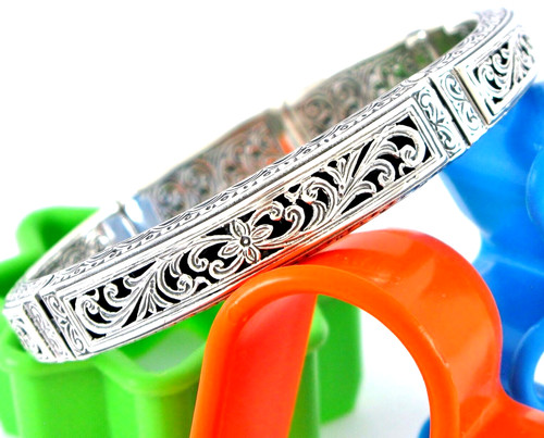 Gerochristo Sterling Silver 925 Panel Link Bracelet 44.7G