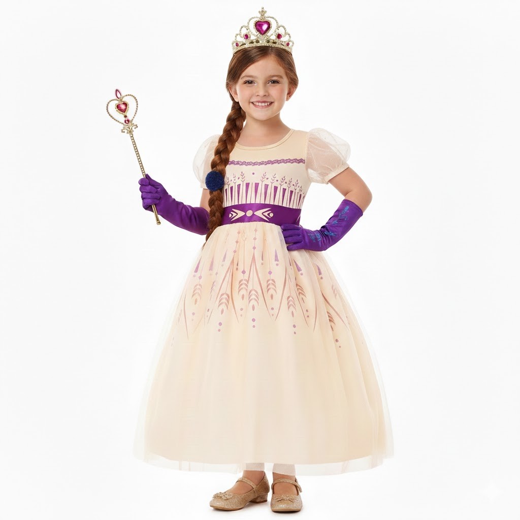 Niñas Anna Disfraz Princesa Vestir y Accesorios para Cumpleaños/Fiesta de Halloween