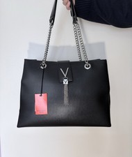 Image of Valentino Bags Divina Pebbled Chain Tote Bag BNWT Black