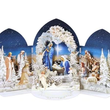 Pop up Christmas Cards Nativity, 3D Holy Night Nativity, Religious Card with ...