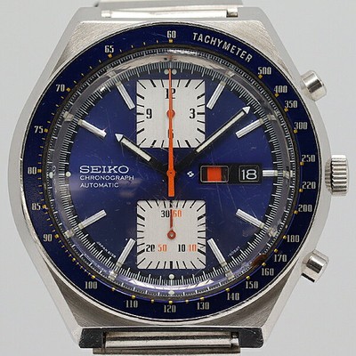 Seiko Speed   Timer 6136-0030 Blue Dial AT Men's Used Watch Working