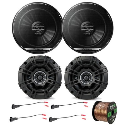 Pioneer 6.5'' 300W 2-Way Speakers (Pair), 2x 4'' 120W Speakers w/Wire + 2x Harness