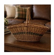 Vintage Wicker Basket with Handle Rustic Picnic Storage Farmhouse Decor