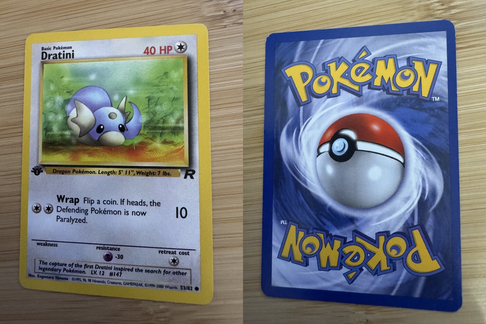 Pokemon 1st Edition Team Rocket (2000) - Dratini 53/82 - Common - NM